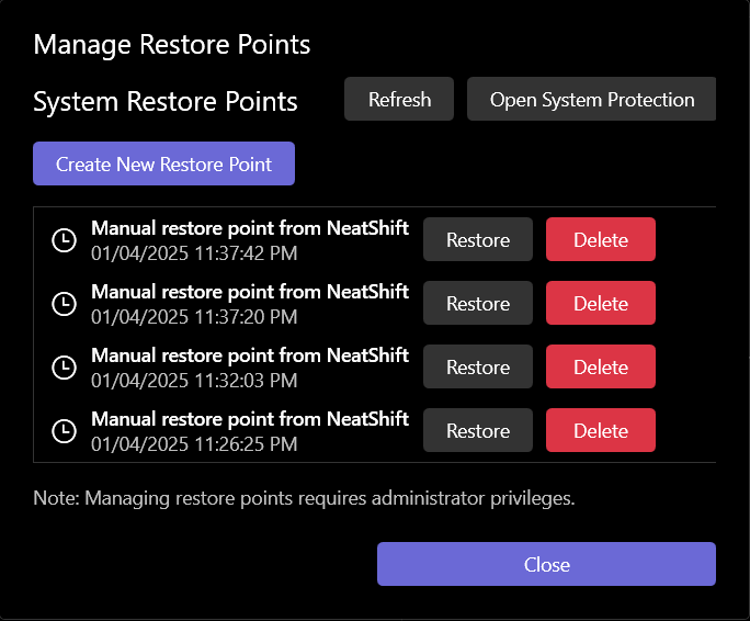 Restore Points